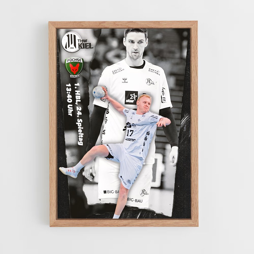 Poster Kicker Bleu – affiche Handball (vue 4)
